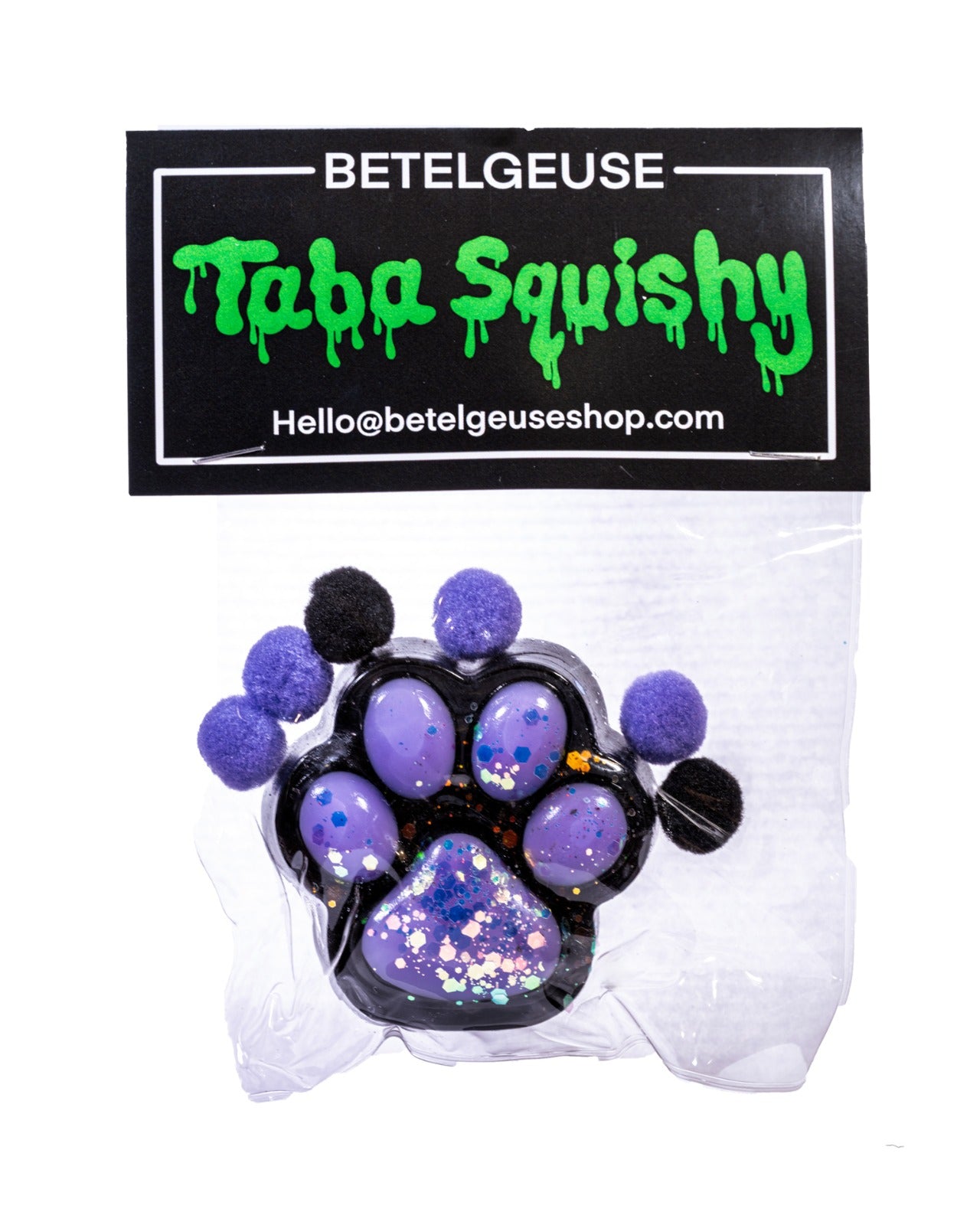 Betelgeuse Taba Squishy Cat Paw; Viral Taba Squishy; Sensory Squeeze Toy; Stress Relief Toy for Kids and Adults; Fidget Toy (Black and Purple)