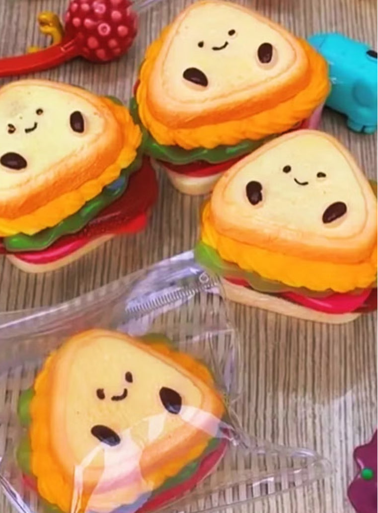 Betelgeuse Taba Dquishy Kawaii Sandwich; Hamburger Squishy Toy; Sandwich Squishy; Fidget Toy; Kawaii Stress Relief Toy for Kids and Adults